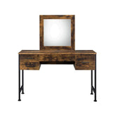 Juvanth Rustic Oak & Black Finish Vanity Desk Model 24267 By ACME Furniture